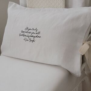 Pillow cover with hand embroidery